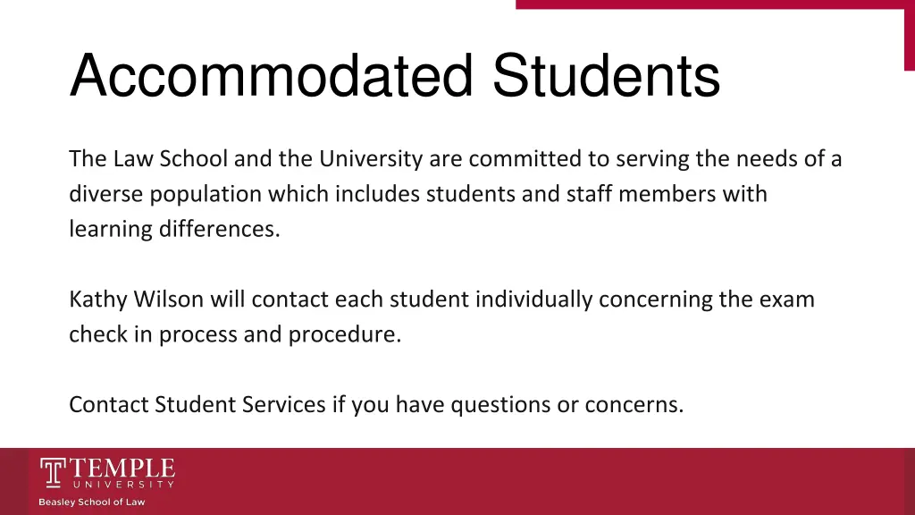 accommodated students