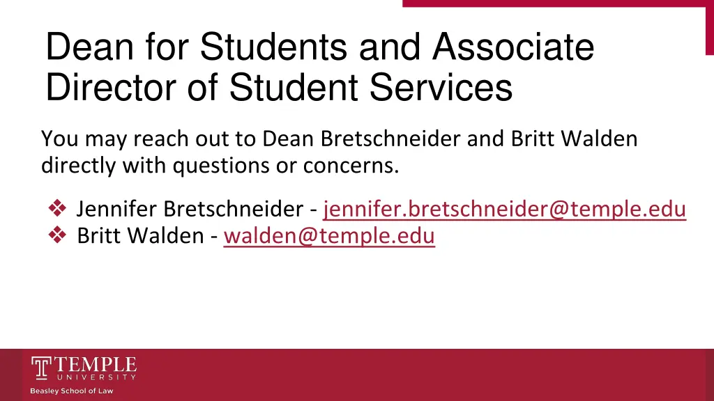 dean for students and associate director