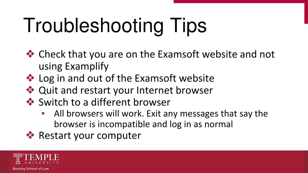 troubleshooting tips