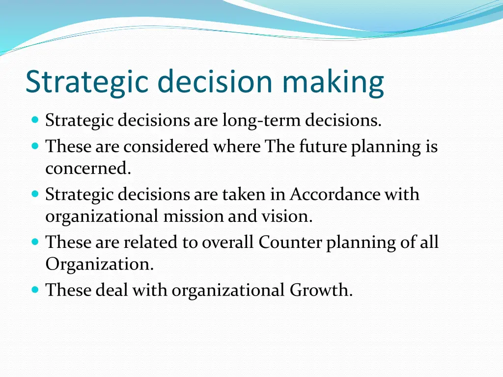 strategic decision making 1