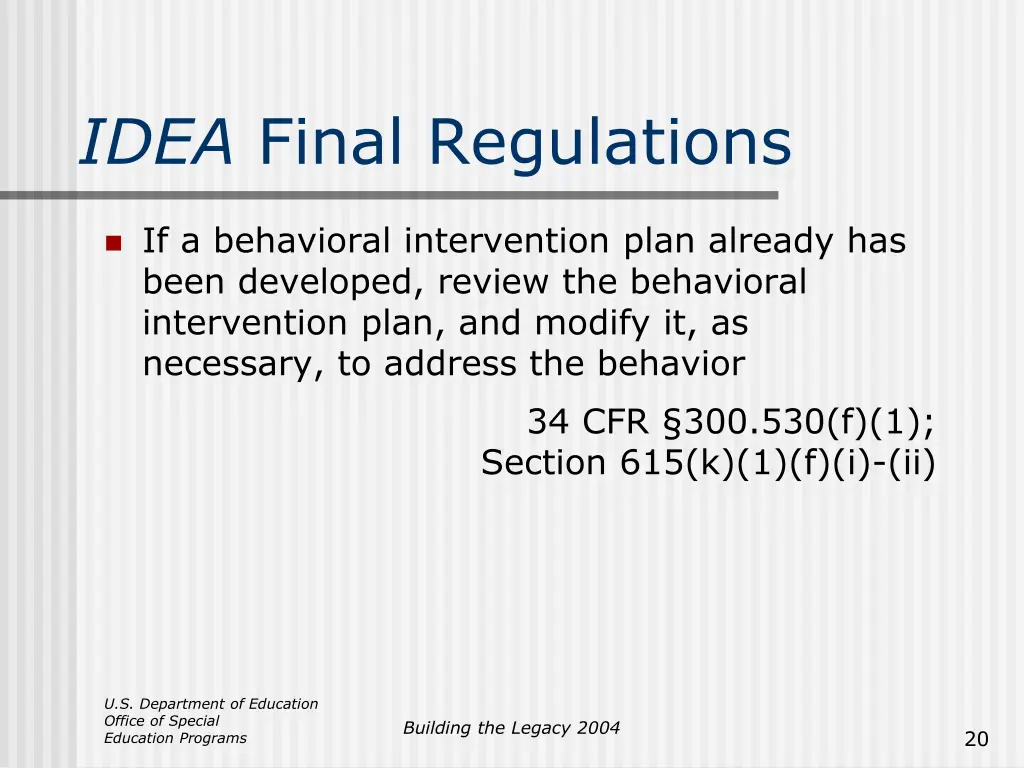 idea final regulations 10