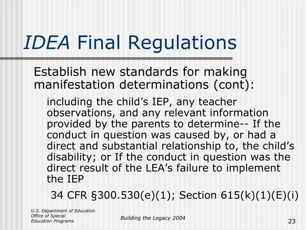 idea final regulations 13