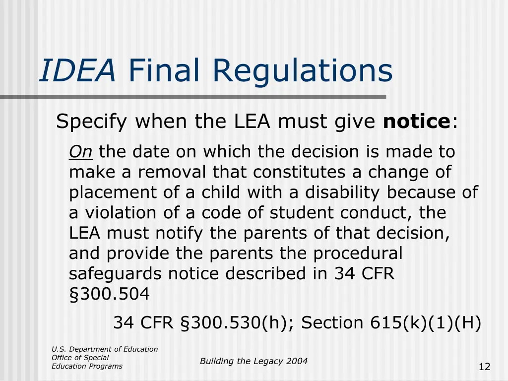 idea final regulations 2