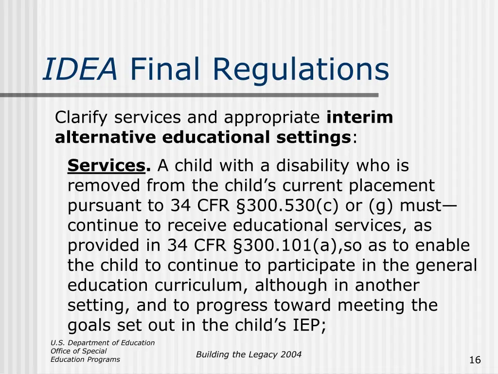 idea final regulations 6