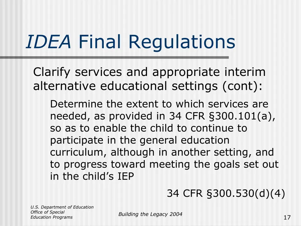 idea final regulations 7