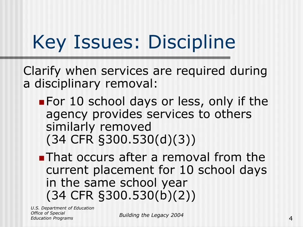 key issues discipline 2