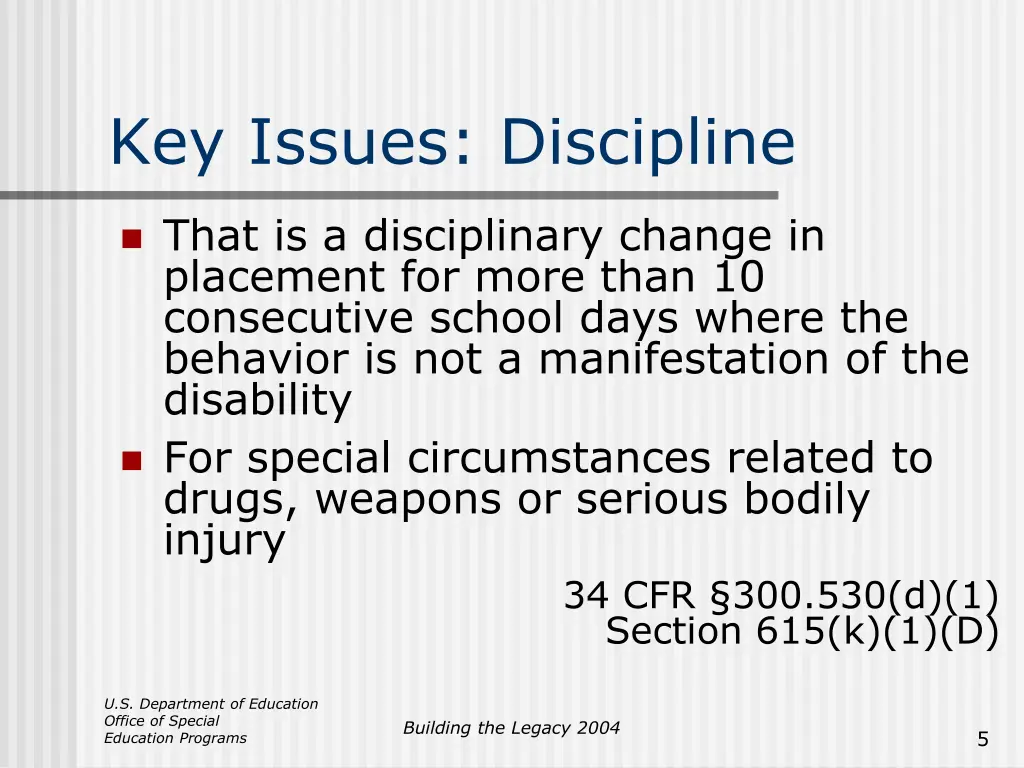 key issues discipline 3