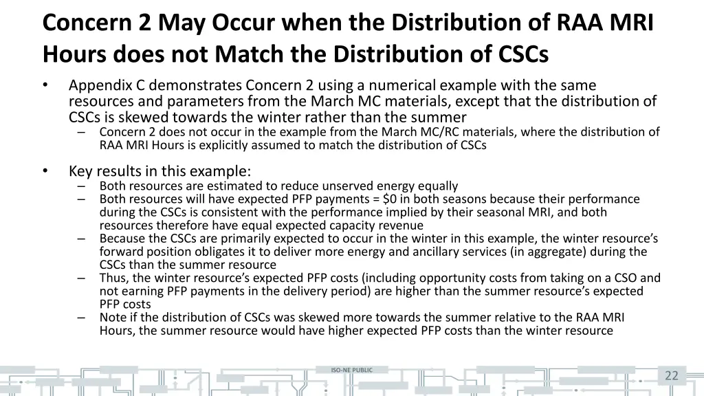 concern 2 may occur when the distribution