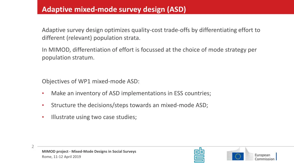 adaptive mixed mode survey design asd