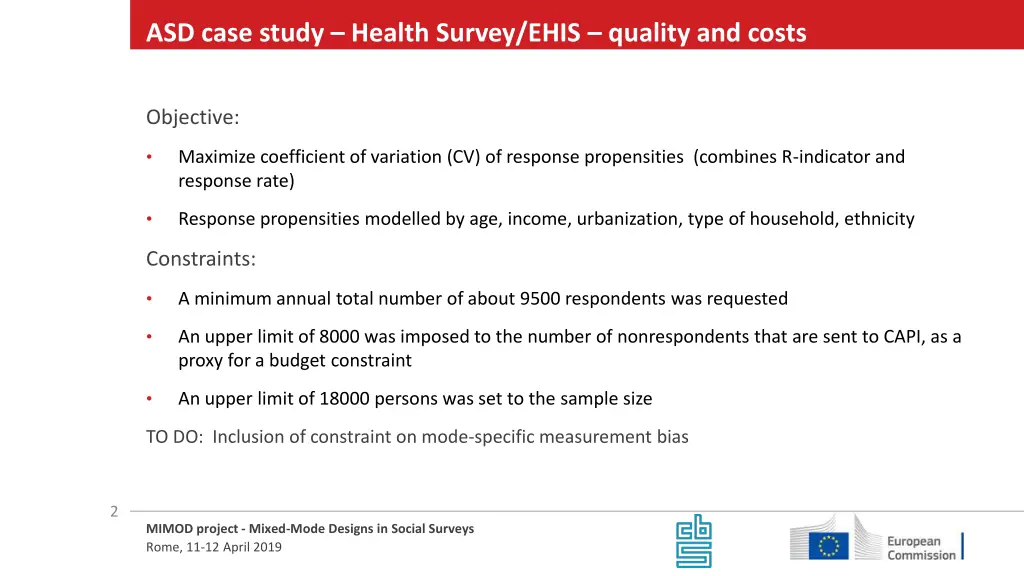 asd case study health survey ehis quality