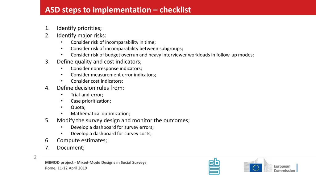 asd steps to implementation checklist