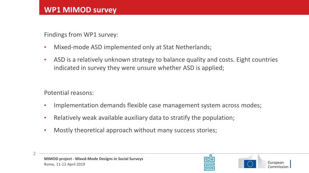 wp1 mimod survey