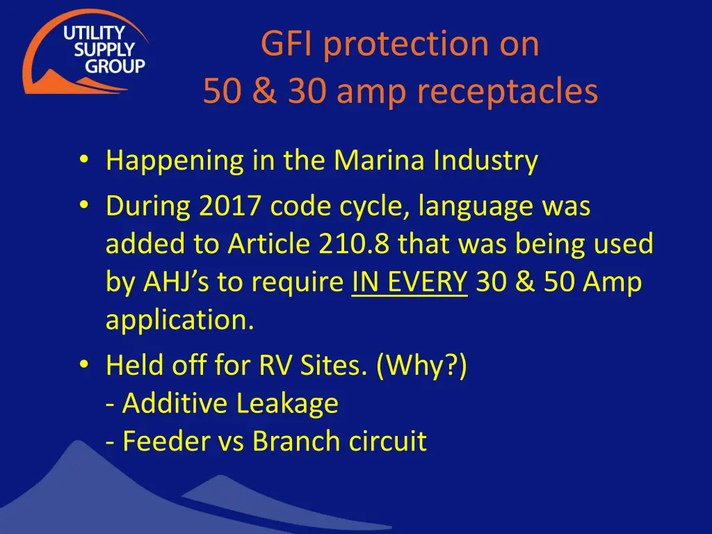 gfi protection on 50 30 amp receptacles