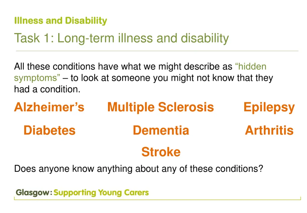 illness and disa illness and disabilit task 3