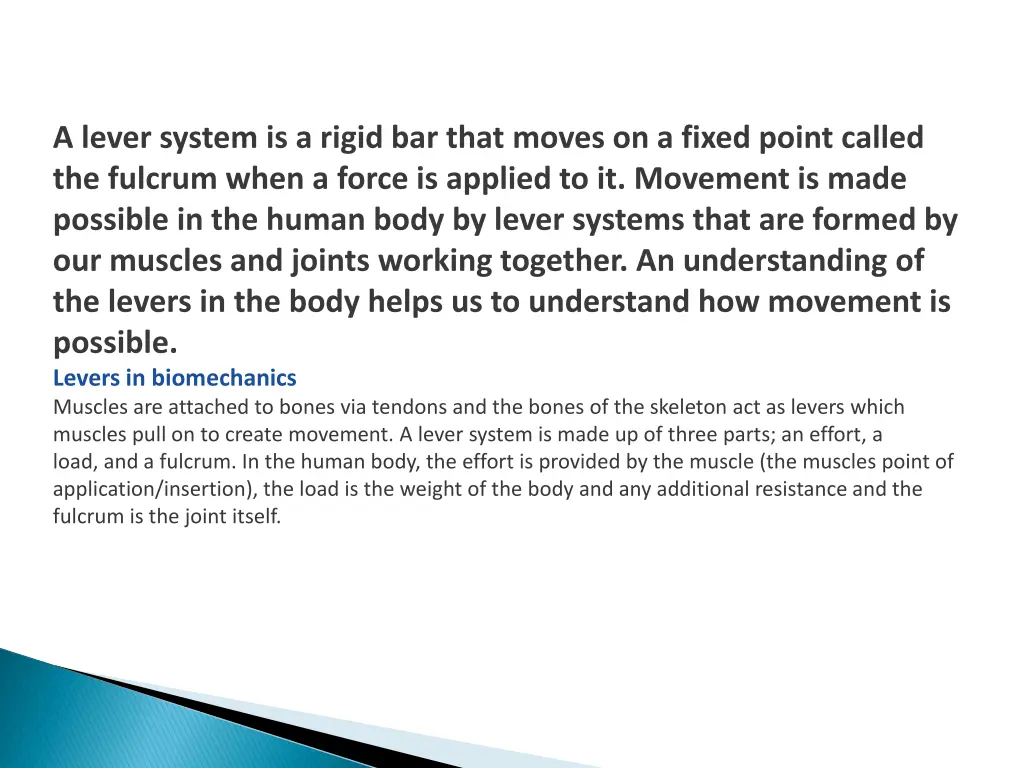 a lever system is a rigid bar that moves