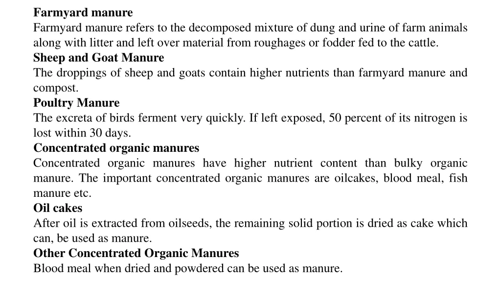 farmyard manure farmyard manure refers