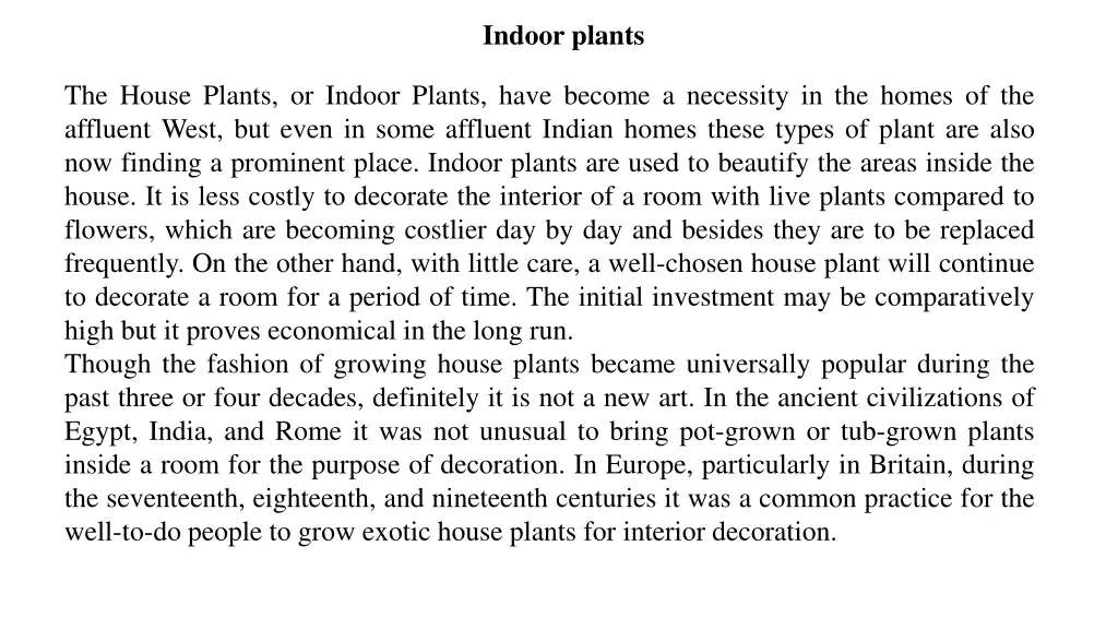 indoor plants