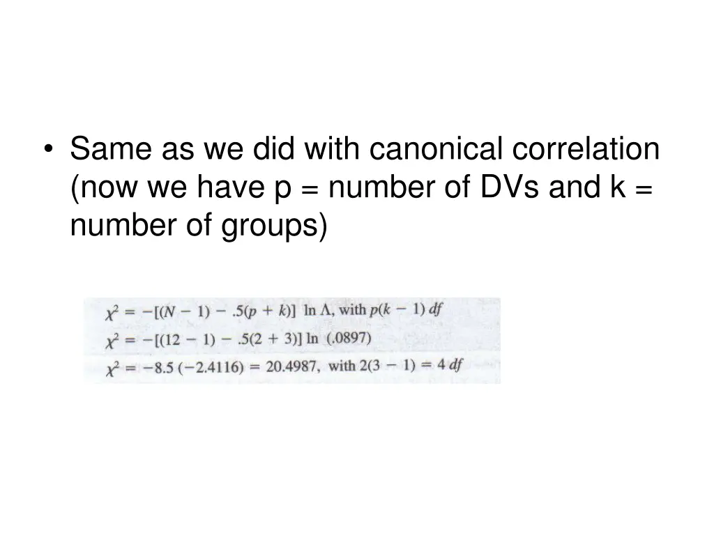 same as we did with canonical correlation