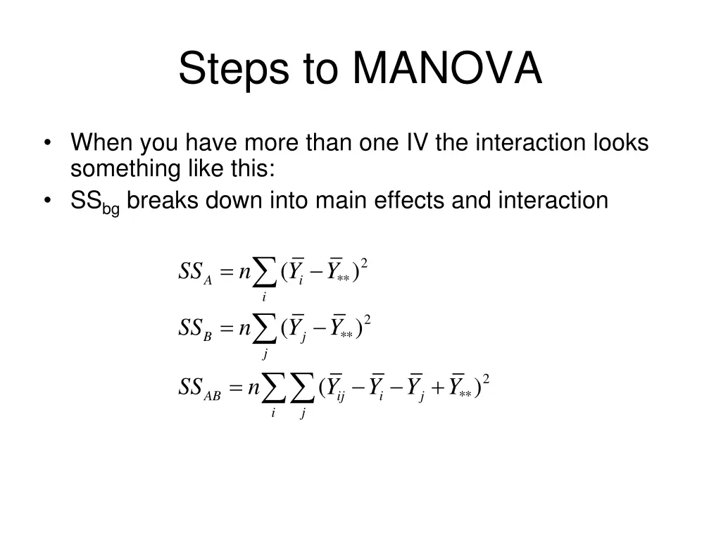 steps to manova