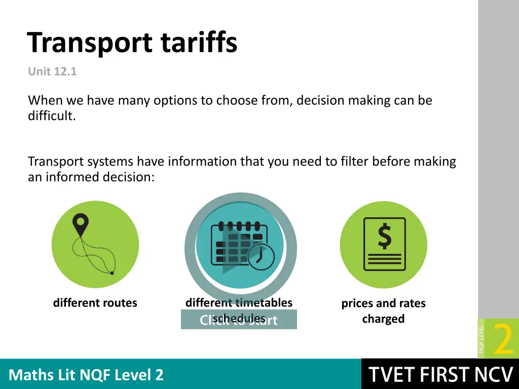 transport tariffs unit 12 1