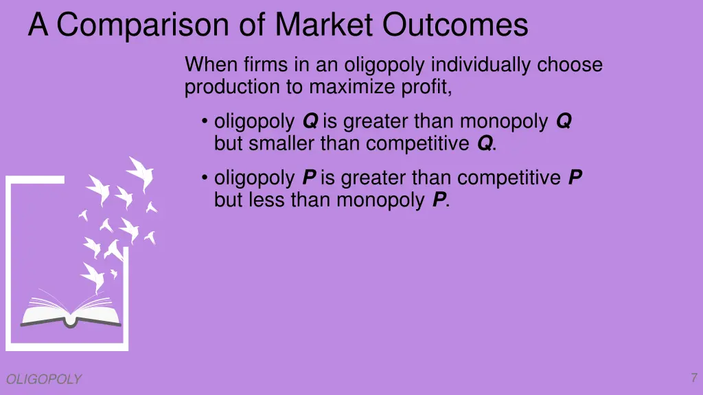 a comparison of market outcomes