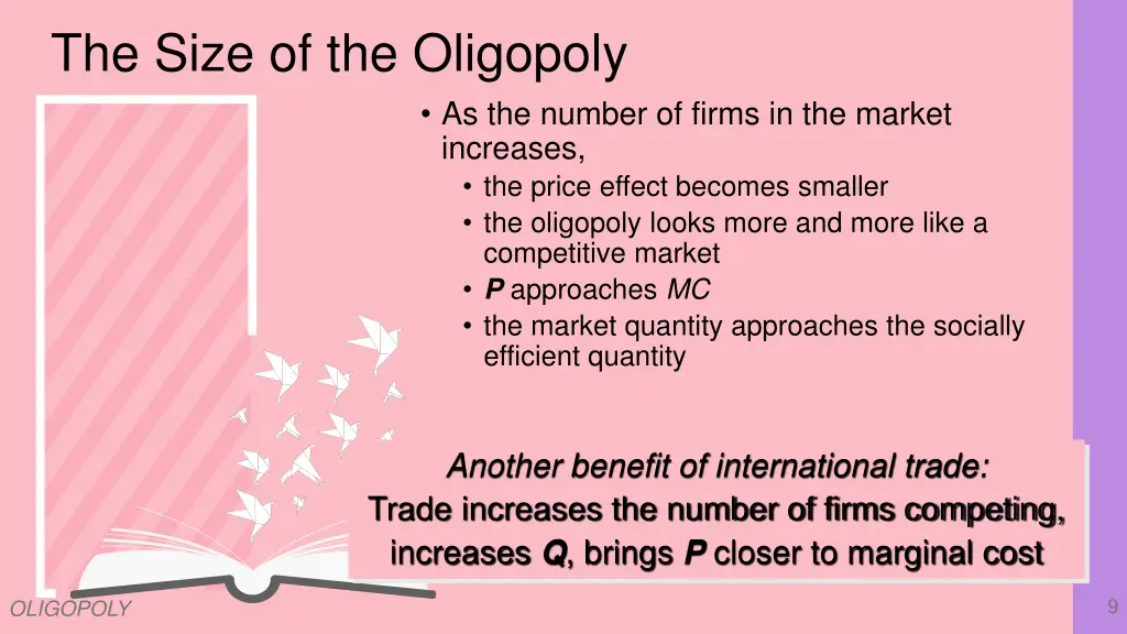 the size of the oligopoly