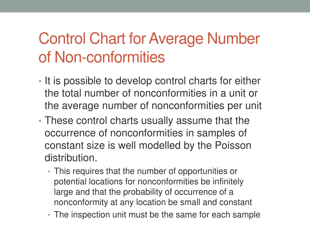 control chart for average number