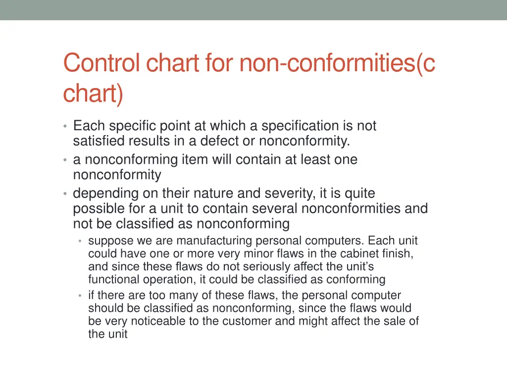 control chart for non conformities c chart