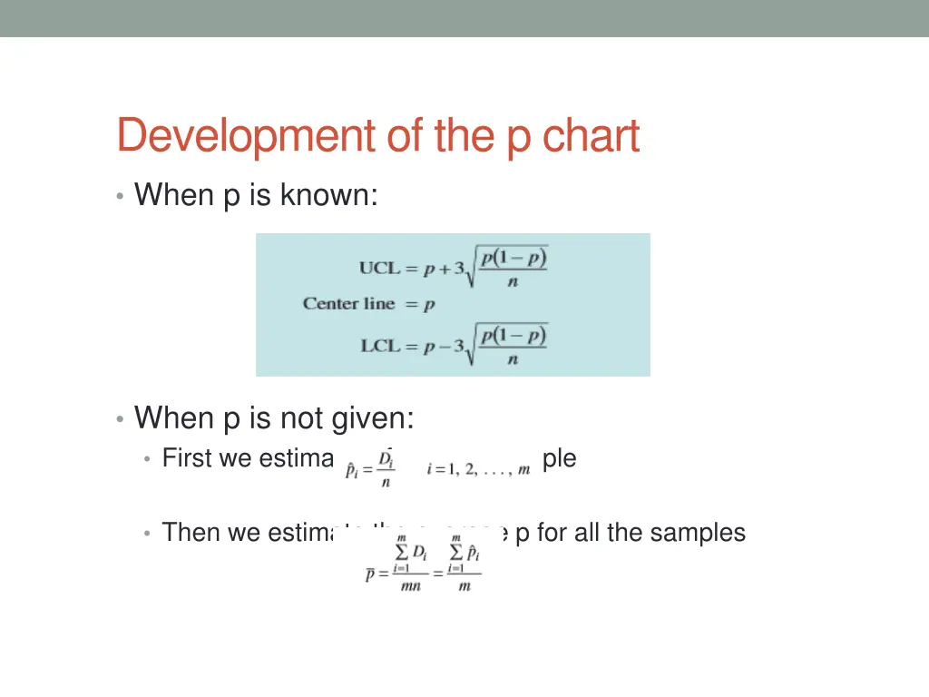 development of the p chart