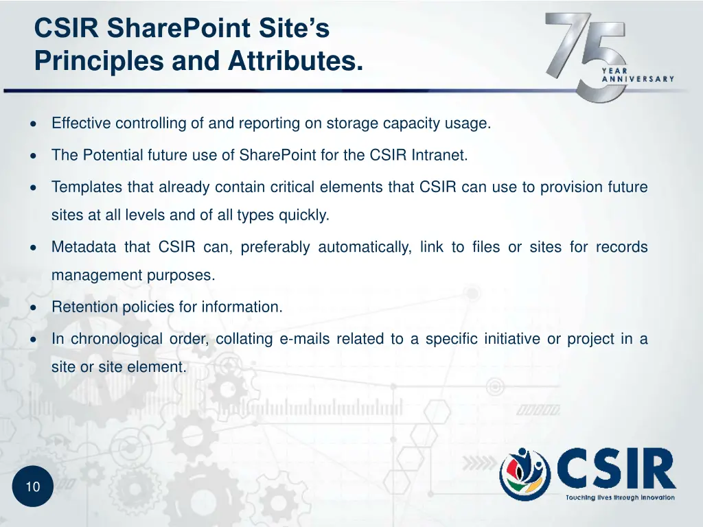 csir sharepoint site s principles and attributes 2