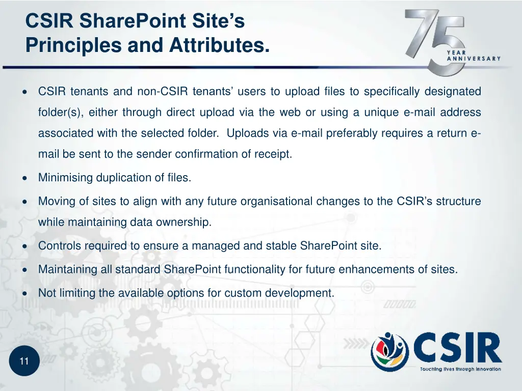 csir sharepoint site s principles and attributes 3