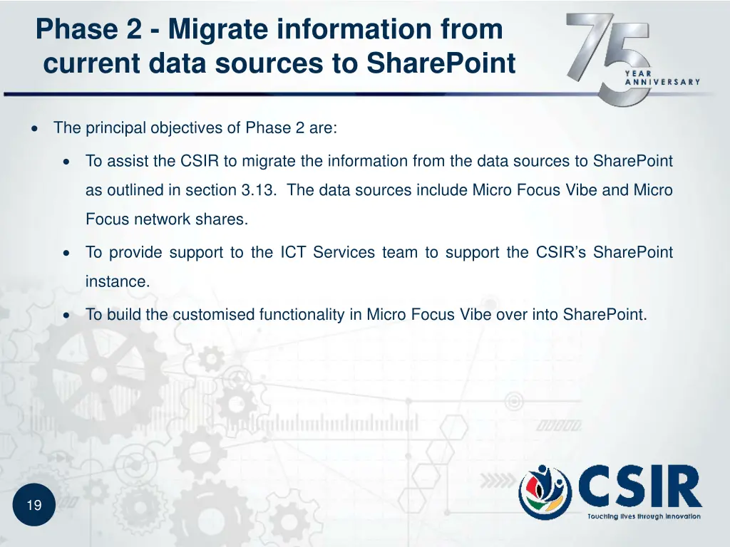 phase 2 migrate information from current data