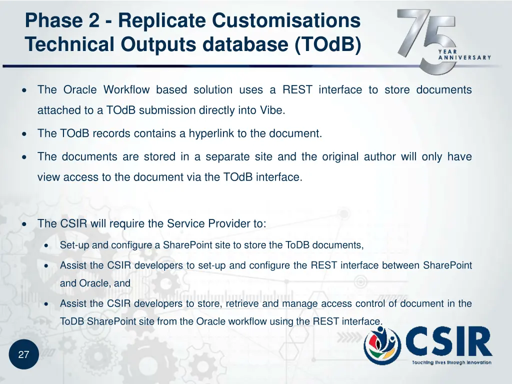 phase 2 replicate customisations technical