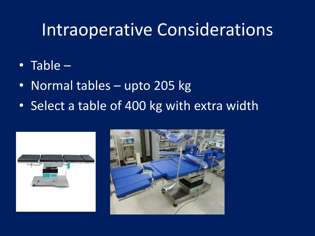 intraoperative considerations