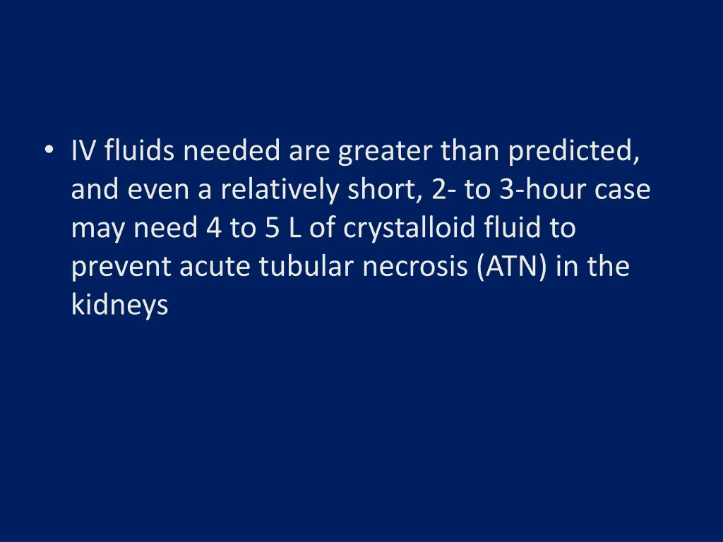 iv fluids needed are greater than predicted