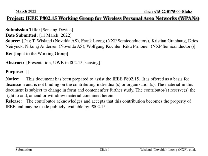 march 2022 project ieee p802 15 working group