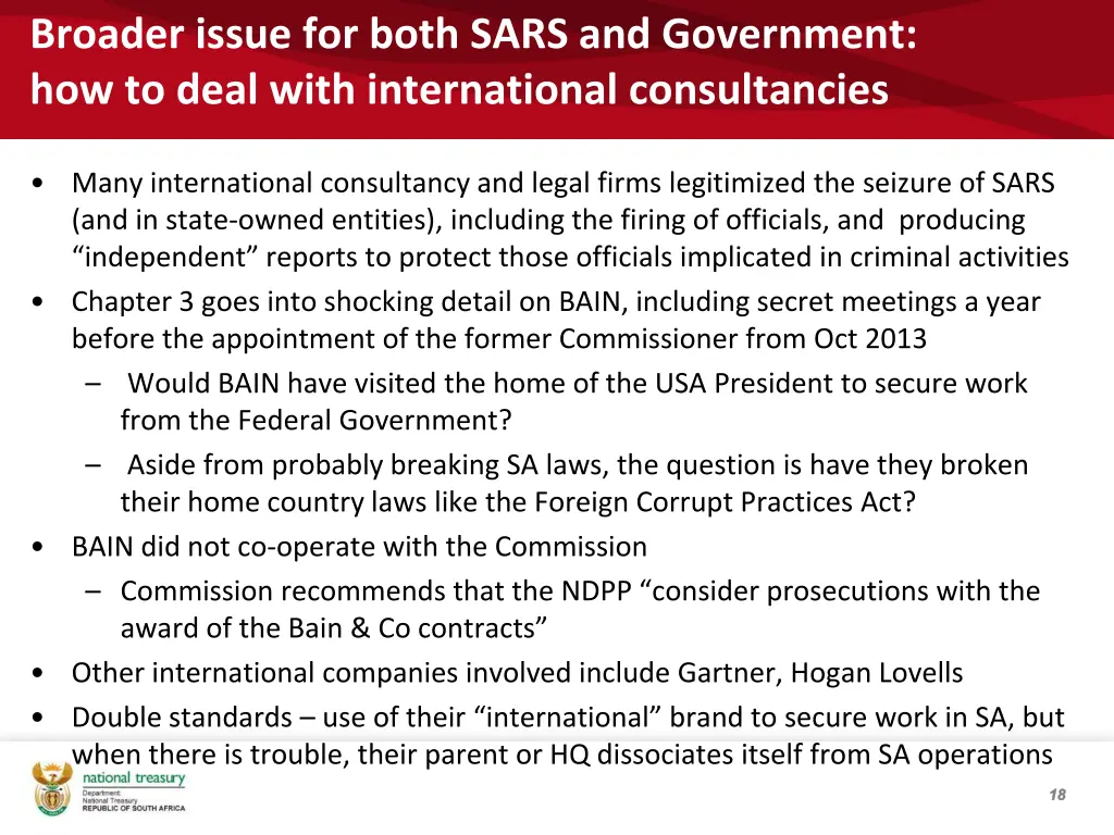 broader issue for both sars and government