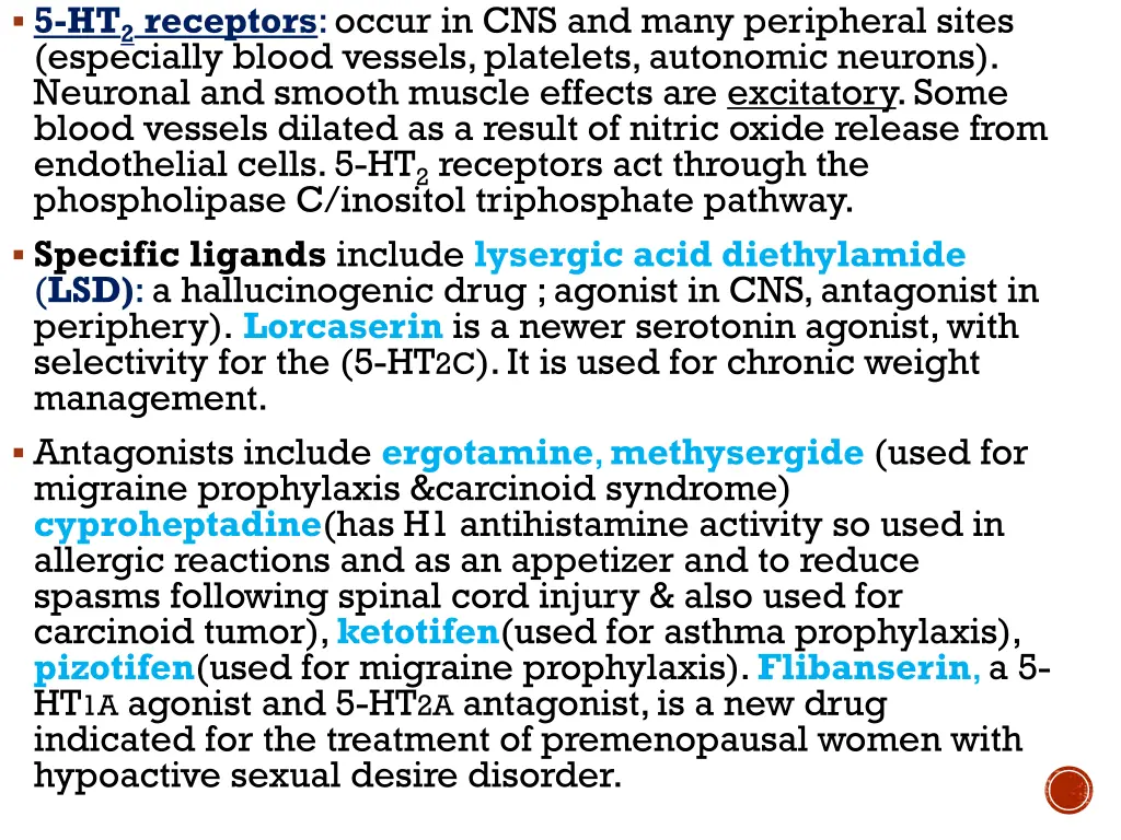 5 ht 2 receptors occur in cns and many peripheral