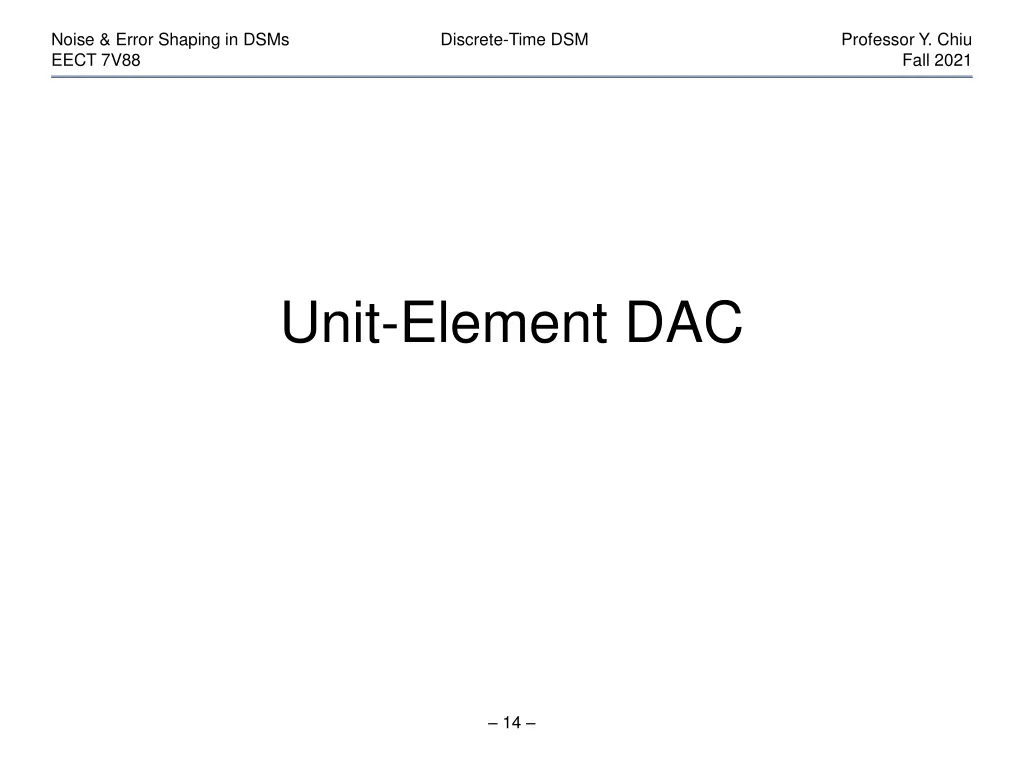 noise error shaping in dsms eect 7v88 13