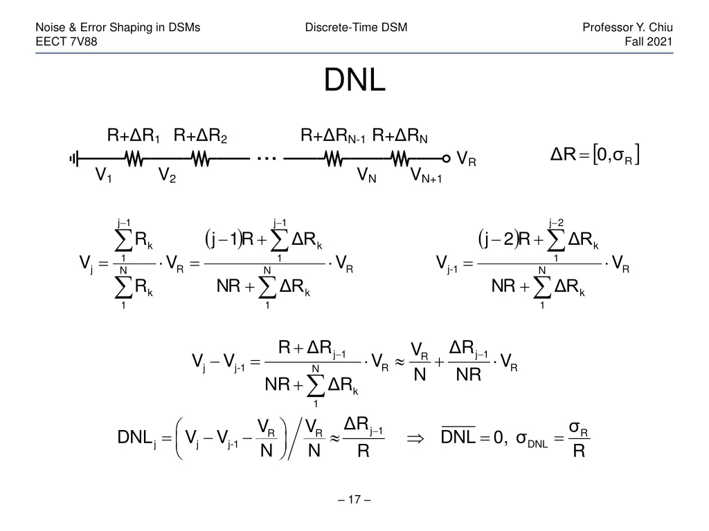 noise error shaping in dsms eect 7v88 16