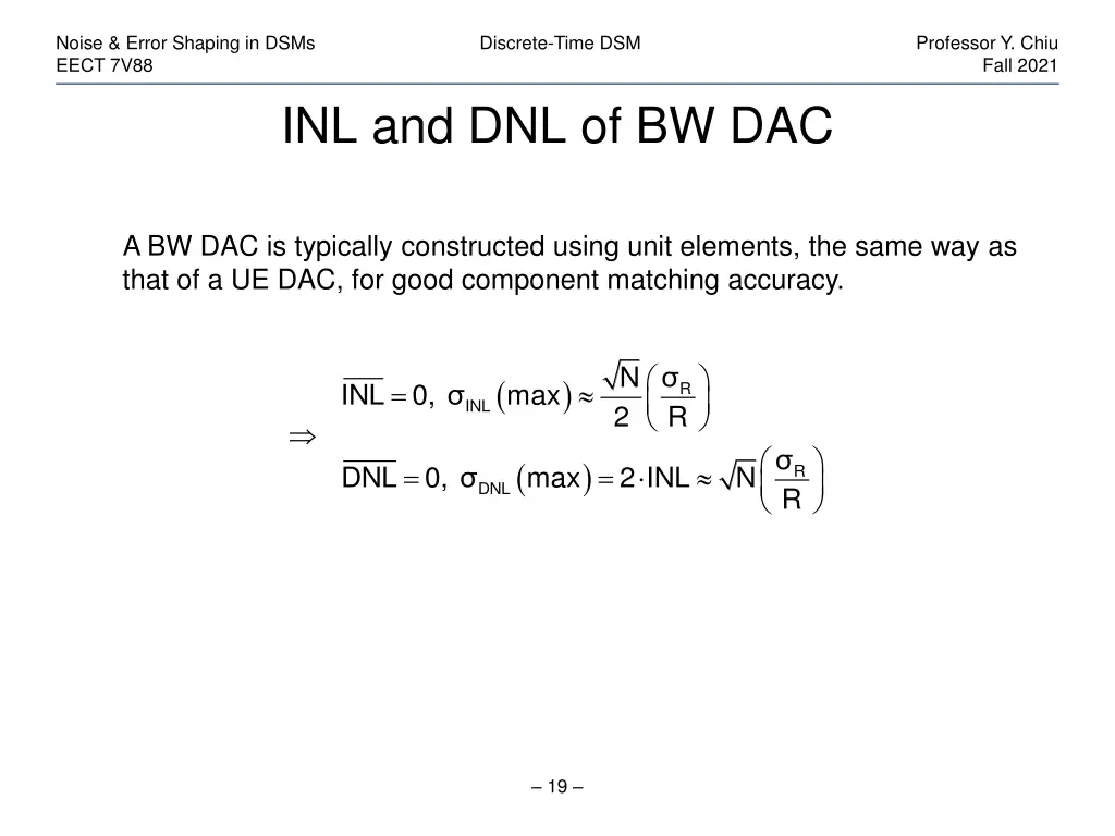 noise error shaping in dsms eect 7v88 18