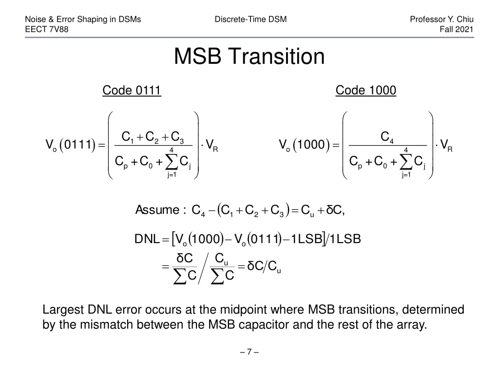 noise error shaping in dsms eect 7v88 6