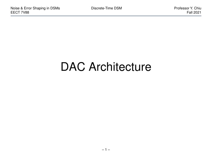 noise error shaping in dsms eect 7v88