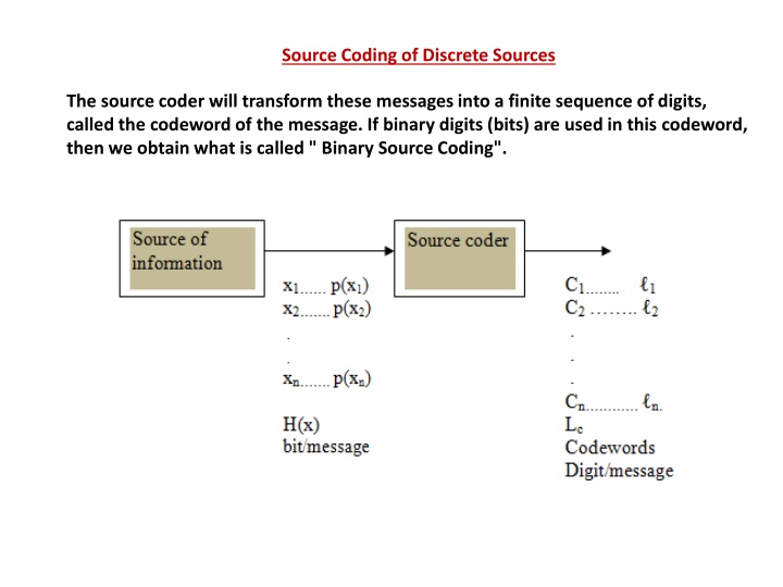 source coding of discrete sources