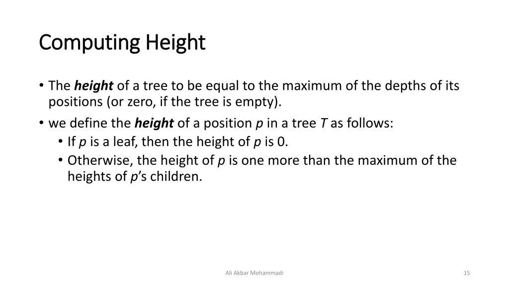 computing height computing height