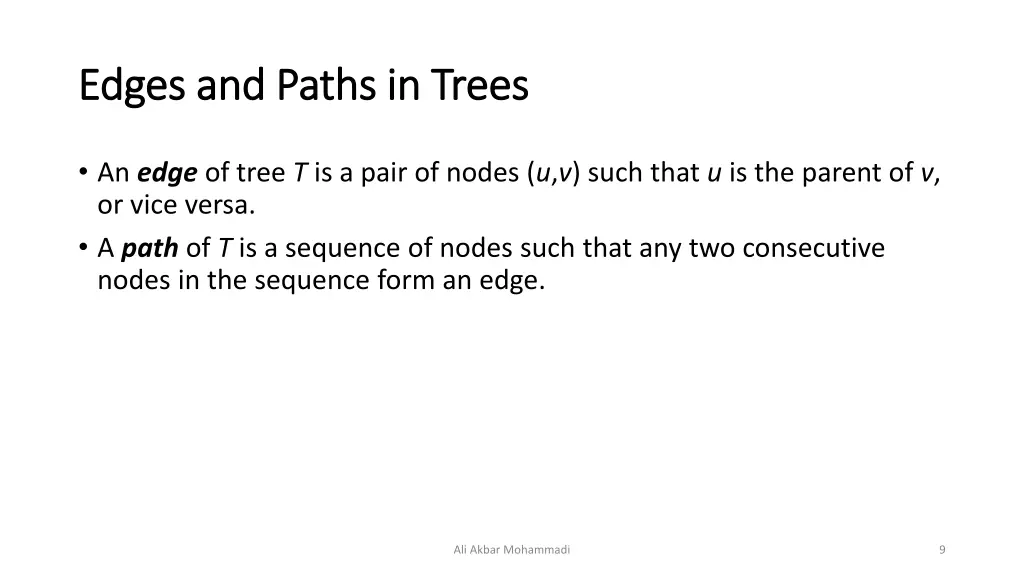 edges and paths in trees edges and paths in trees