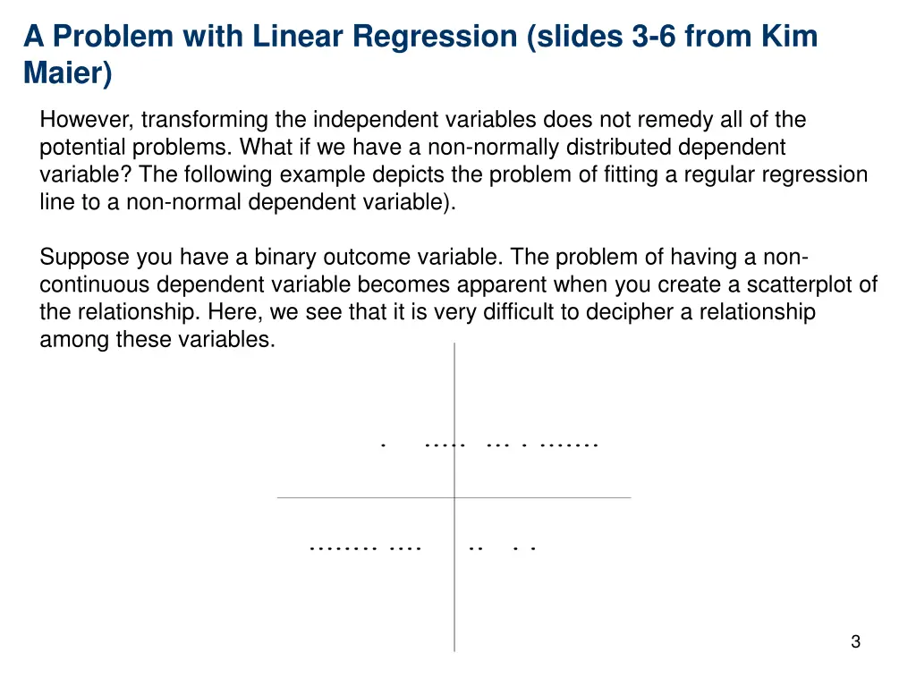 a problem with linear regression slides 3 6 from