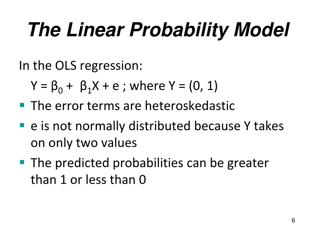 the linear probability model