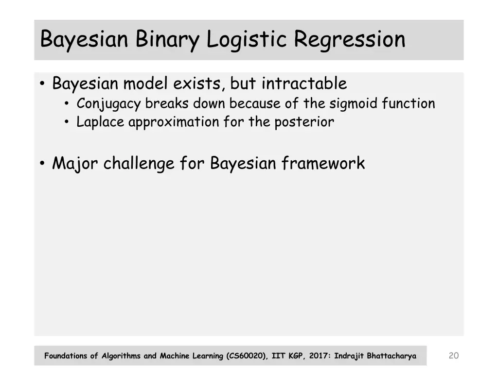 bayesian binary logistic regression