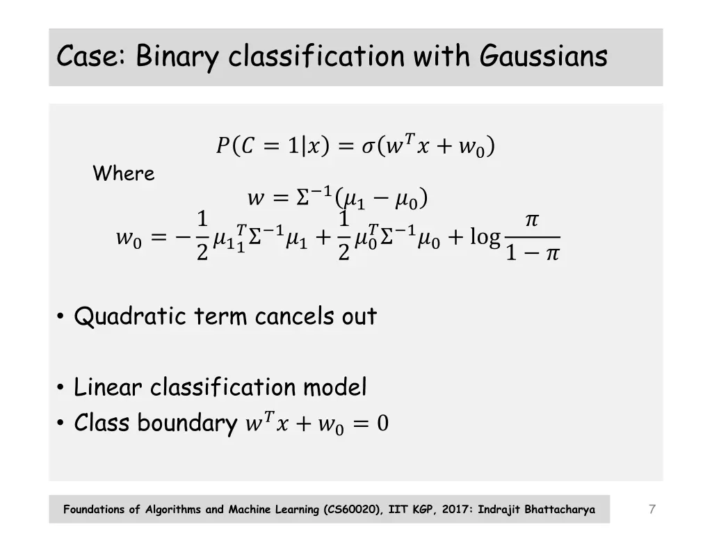 case binary classification with gaussians 1